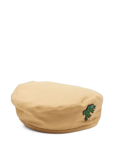 Pre-owned Marni Logo-embroidered Beret In Yellow
