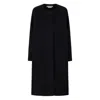 Marni Short Black Coat With Concealed Button Closure In Black