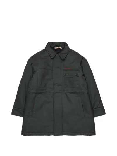 Marni Kids' Logo-embroidered Padded Coat In Black