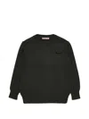 Marni 로고 자수 스웨터 In Black