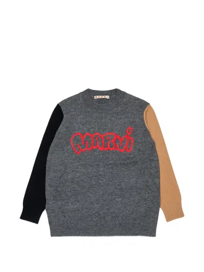 Marni Kids' Logo-embroidered Sweater In Multi