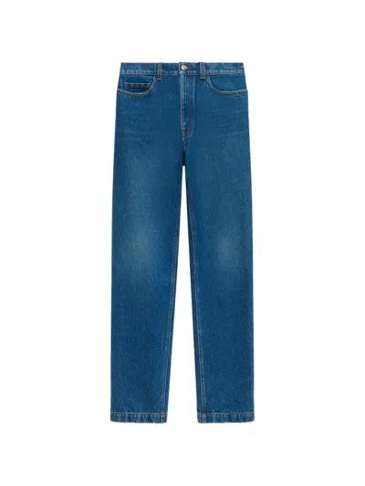 Marni Logo-patch Straight-leg Jeans In Blue