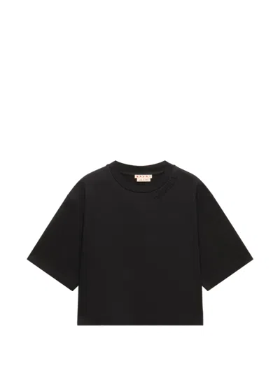 Marni Logo-patch T-shirt In Black