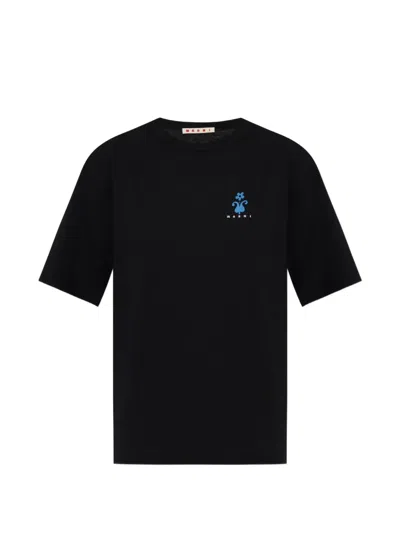 Marni Logo-print Cotton T-shirt In Black