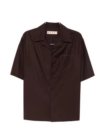 Marni Logo-print Short-sleeve Shirt In Animal Print