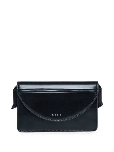 Marni Kids' Logo-print Shoulder Bag In Black