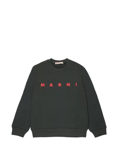 Marni Kids' Logo-print Sweater In Black