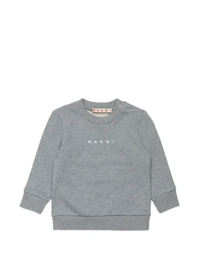 Marni Babies' Logo-print Sweater In Gray