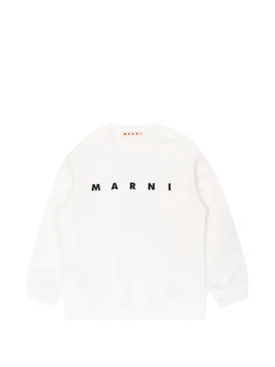 Marni Kids' Logo-print Sweatshirt In Neutral