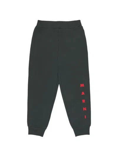 Marni Kids' Logo-print Track Pants In Blue