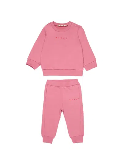 Marni Babies' Logo-print Tracksuit In Pink