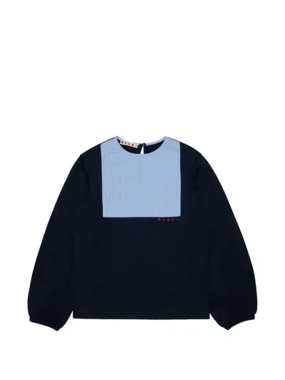 Marni Kids' Logo-print T-shirt In Blue