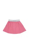 Marni Logo-waistband Gathered Skirt In Pink