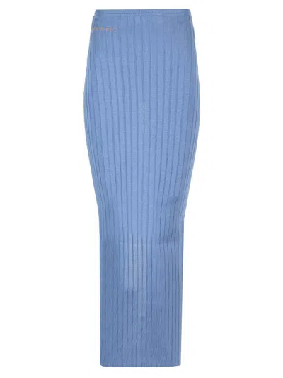 Marni Long Celestial Ribbed Skirt Skirts Blue