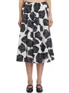 Marni Floral Print Midi Skirt With Discreet Zipper Closure