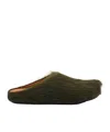 Marni Green Long-haired Calfskin Footbed Sabot