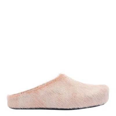 Marni Long Hair Fussbett Sabot In Neutral