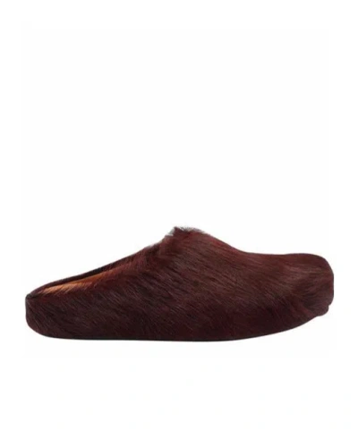 Marni Long Haircalfskin Fussbett Sabot In Black