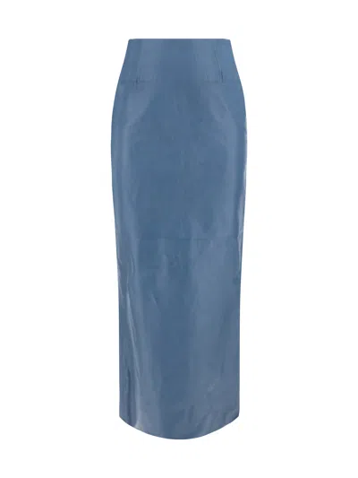 Marni Leather Pencil Skirt In Opal