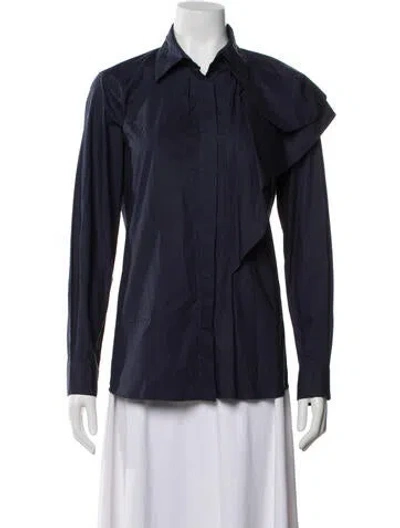 Pre-owned Marni Long Sleeve Blouse In Blue