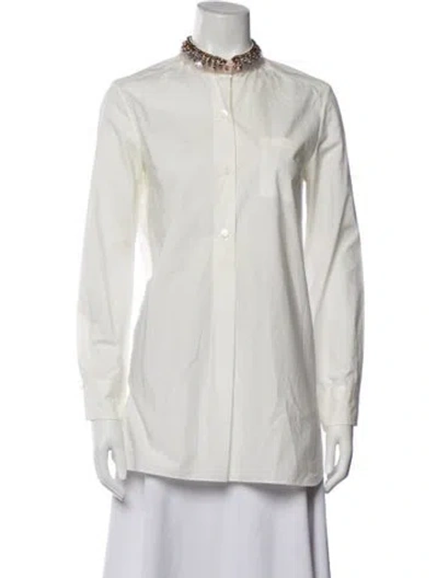 Pre-owned Marni Long Sleeve Blouse In Gray
