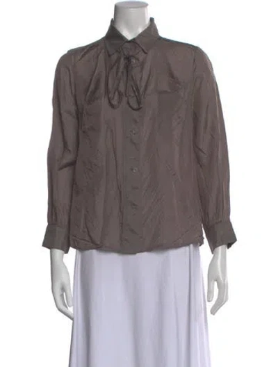 Pre-owned Marni Long Sleeve Blouse In Gray