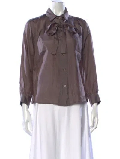 Pre-owned Marni Long Sleeve Blouse In Gray