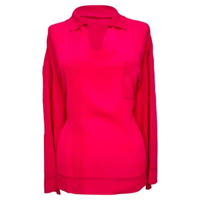 Marni Long Sleeve Blouse In Pink Silk