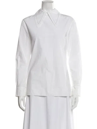 Pre-owned Marni Long Sleeve Blouse In White
