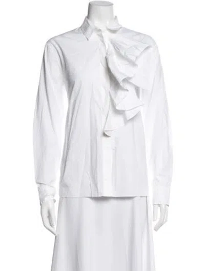 Pre-owned Marni Long Sleeve Button-up Top In White