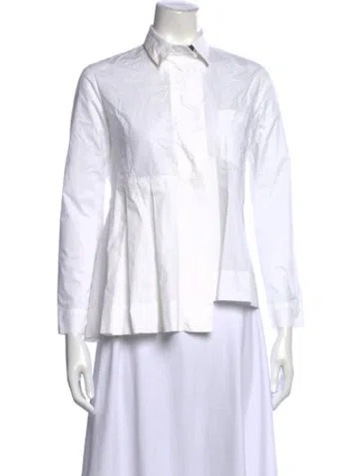 Pre-owned Marni Long Sleeve Button-up Top In White