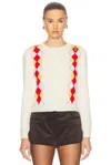 Marni Diamond-pattern Cardigan In Ivory