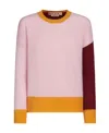 Marni Pink Colour-block Cashmere Jumper In Pink
