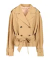 Marni Double-breasted Jacket With Belted Waist In Nude