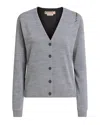 Marni Long Sleeve Colorblock Cardigan In Gray