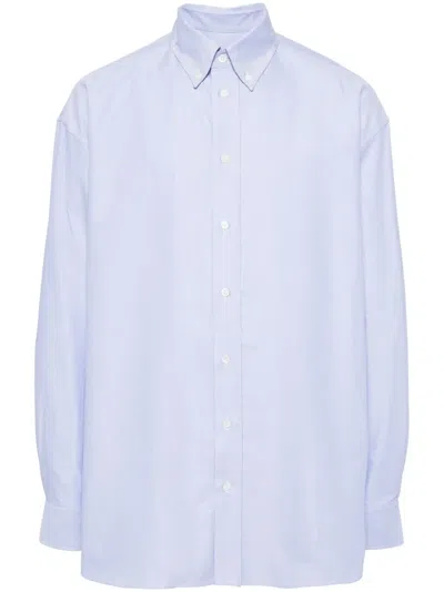 Marni Long-sleeve Cotton Shirt In Blue