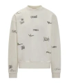 Marni Long Sleeve Crewneck Sweatshirt In White