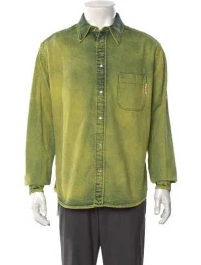 Pre-owned Marni Long Sleeve Denim Shirt W/ Tags In Green