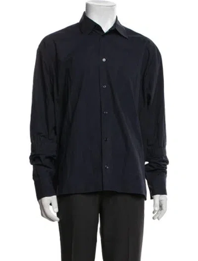 Pre-owned Marni Long Sleeve Dress Shirt In Black/blue
