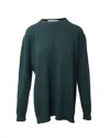 Marni Long Sleeve High Low Sweater In Green Wool In Green