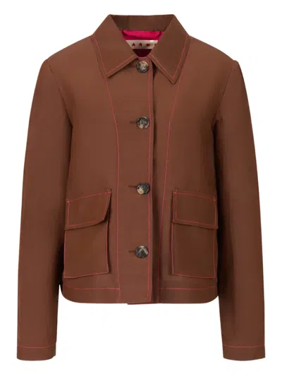 Marni Long-sleeve Jacket In Brown