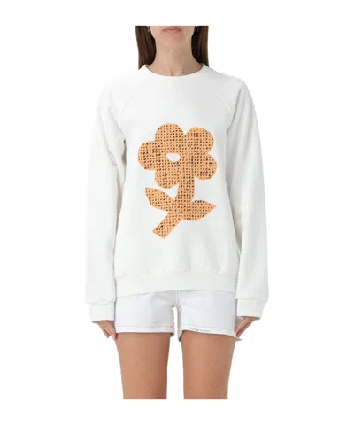 Marni Long Sleeve Pullover Sweater In White