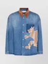 Marni Long Sleeve Shirt Contrast Collar In Blue