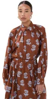 Marni Crop-print Long Sleeve Raglan Shirt In Brown