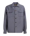 Marni Houndstooth-print Flap-pocket Shirt In Orion Blue