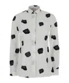 Marni Cotton Shirt With Printed Design And Long Sleeves In White