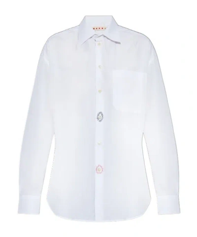 Marni Long Sleeve Shirt In White