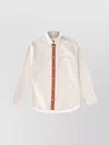 Marni Long Sleeve Shirt With Chest Pocket And Trim In White
