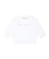 Marni White Sweatshirt For Babykids With Red Logo In White