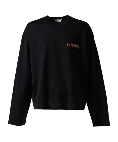 Marni Long Sleeve T-shirt In Black